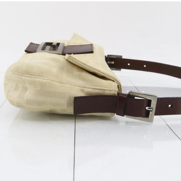 Fendi Zucca Baguette Bag White Silver Vintage Shoulder Purse FF Logo w/dustbag - Picture 4 of 16